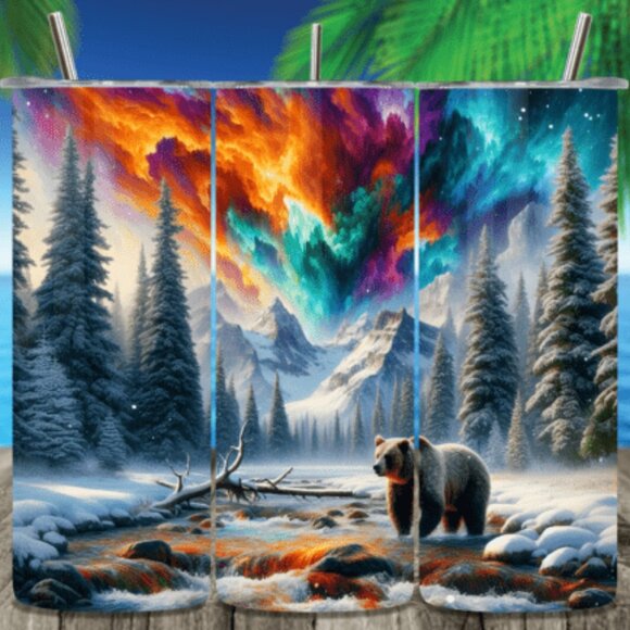 Nature & Mens Themed 20oz Sublimated Stainless Steel Tumbler with Lid & Straw - Picture 3 of 5